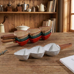 Creative Three-Compartment Ceramic Snack Tray