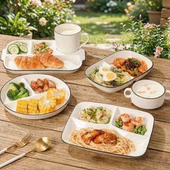 Classic 4-Compartment Dinner Plate Set